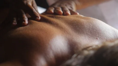 Closeup hands and back massage Stock Footage 95301562