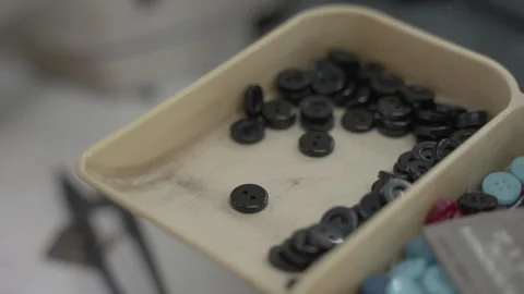 Closeup of Hands and Sewing Machine in a Vietnam Garment Factory Video stock 247416171