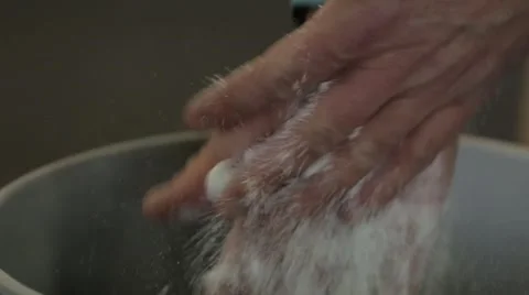 Closeup of hands applying chalk Stock Footage