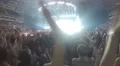 Closeup of hands clapping in air. Silhouettes of many people enjoying concert HD Footage