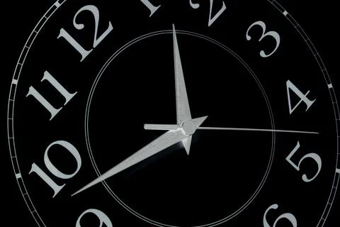 Closeup of hands on clock face. Stock Photos