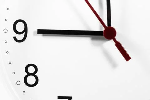 Closeup of hands on clock face.sensitive focus Stock Photos