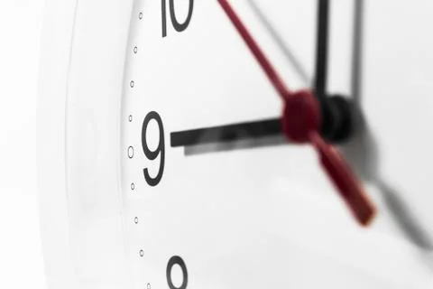 Closeup of hands on clock face.sensitive focus Stock Photos
