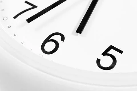 Closeup of hands on clock face.sensitive focus Stock Photos