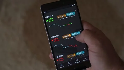 Closeup hands of man checking stocks mobile phone Stock Footage 144769710
