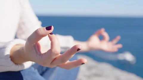 Closeup of hands in meditation pose. Stock Footage 288326738