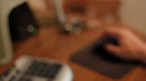 Closeup Hands of Person Playing Video Game on PC 2 Stock Footage 49129003
