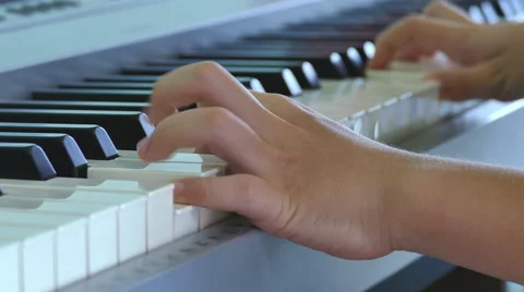 Closeup hands playing electone Video stock 53093322