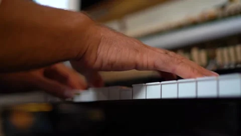 Closeup on hands playing piano. Stock Footage 218221667