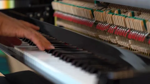 Closeup on hands playing piano. Stock Footage 218221698