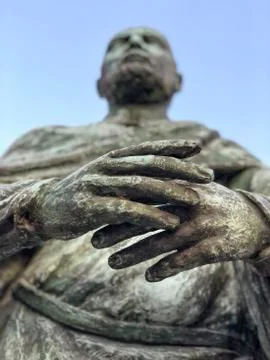 Closeup hands of a statue Stock Photos