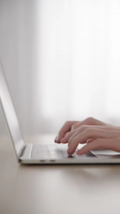 Closeup of hands typing on keyboard Video stock 234186925