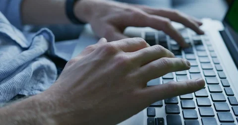 Closeup of hands typing on laptop Stock Footage 99810181