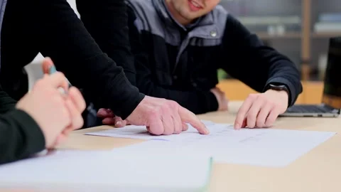 Closeup of hands working on a document Video stock 264188441