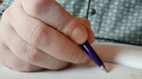 Closeup hands writing in diary Stock Footage 43196883