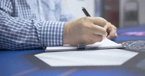 Closeup of Hands Writing Stock Footage 200790070