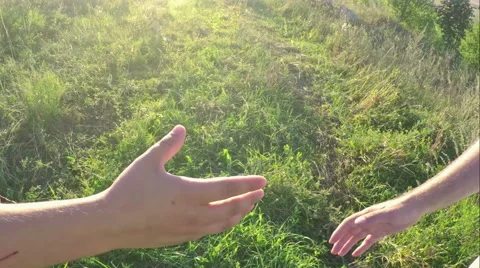 Closeup of Handshake with nature background Stock Footage 54747593