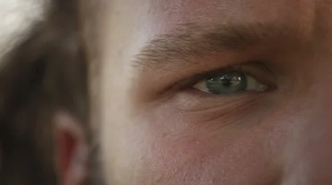 Closeup of Handsome Man Eye Stock Footage 8660319