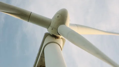 Closeup of the head of a wind turbine Stock Footage 246005568