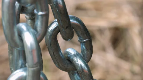 Closeup of heavy metallic chain Stock Footage 50086614