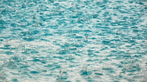 Closeup heavy rain Stock Footage 97666260