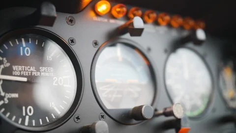 Closeup of a Helicopter Instrument Panel Stock Footage 114414400
