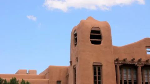 Closeup of a Historic Looking Adobe Fortress Stock Footage 64832317