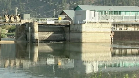Closeup of Historic Milltown Dam Stock Footage 104990892