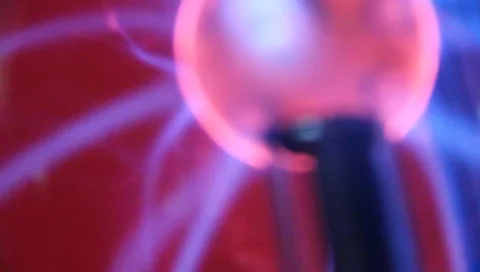 Closeup HOT Plasma Ball Lightning effect Stock Footage 7341731
