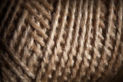 Closeup household string bundle texture 写真素材