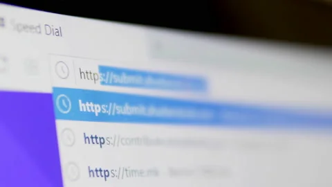 Closeup of Http Address in Web Browser in Shades of Blue - Shallow Depth of F Stock Footage 138745115