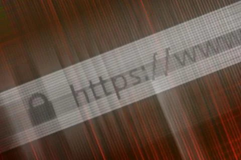 Closeup of Http Address in Web Browser in Shades of red Foto stock