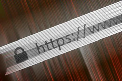 Closeup of Http Address in Web Browser in Shades of red Foto stock