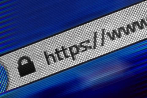 Closeup of Http Address in Web Browser in Shades of Blue 스톡 사진