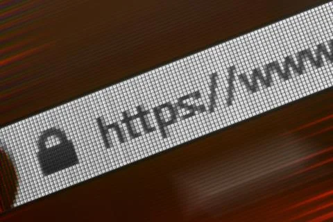 Closeup of Http Address in Web Browser in Shades of red 스톡 사진