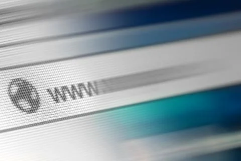 Closeup of Http Address in Web Browser in Shades of Blue  스톡 사진