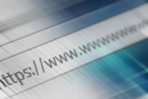 Closeup of Http Address in Web Browser in Shades of Blue  Foto stock