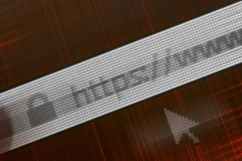 Closeup of Http Address in Web Browser in Shades of red 스톡 사진