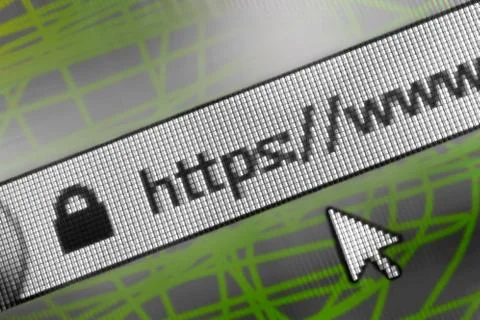 Closeup of Http Address in Web Browser in Shades of green  Foto stock