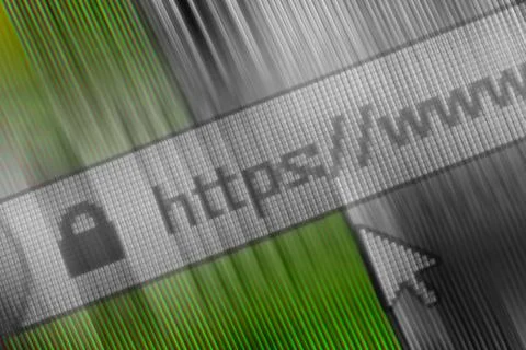 Closeup of Http Address in Web Browser in Shades of green  Foto stock