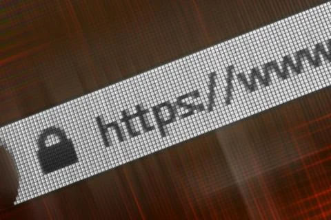 Closeup of Http Address in Web Browser in Shades of red Foto stock