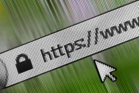 Closeup of Http Address in Web Browser in Shades of green  Foto stock