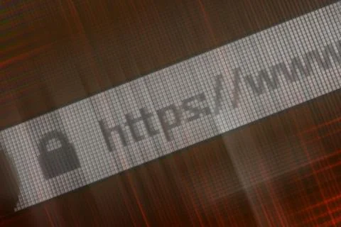 Closeup of Http Address in Web Browser in Shades of red Foto stock