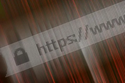 Closeup of Http Address in Web Browser in Shades of red 스톡 사진