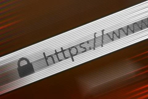 Closeup of Http Address in Web Browser in Shades of red Foto stock