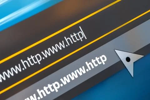 Closeup of Http Address in Web Browser in Shades of Blue Foto stock