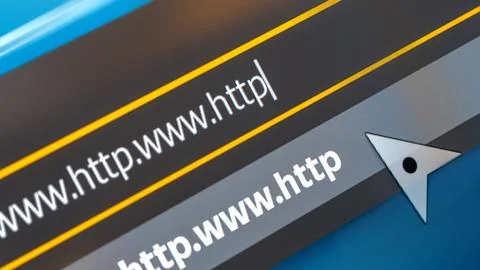 Closeup of Http Address in Web Browser in Shades of Blue  Foto stock