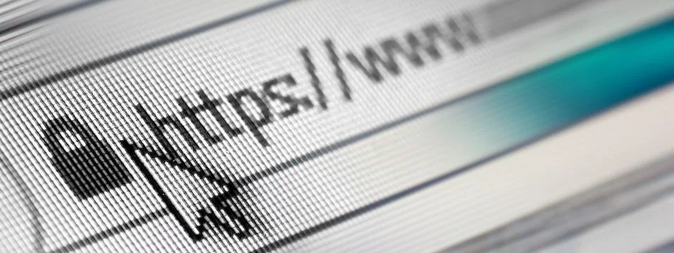 Closeup of Http Address in Web Browser in Shades of Blue Stockfoto's