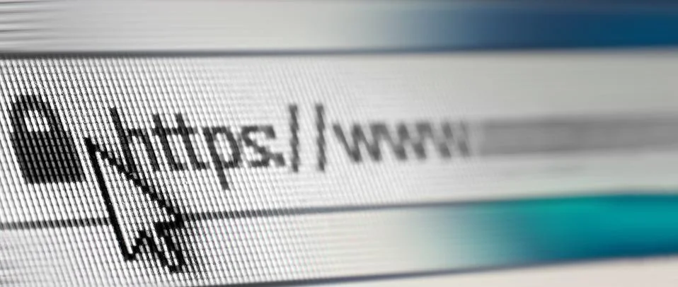 Closeup of Http Address in Web Browser in Shades of Blue 스톡 사진