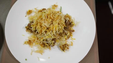 Closeup of Hyderabad Biryani Stock Footage 86837329